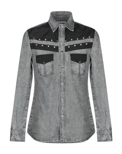 Shop Givenchy Denim Shirt In Grey