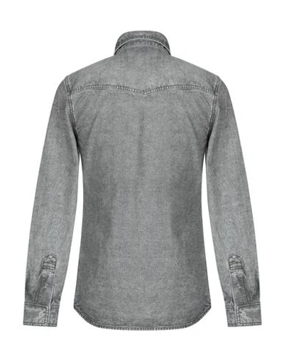 Shop Givenchy Denim Shirt In Grey