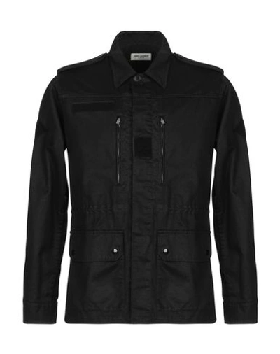 Shop Saint Laurent Denim Outerwear In Black