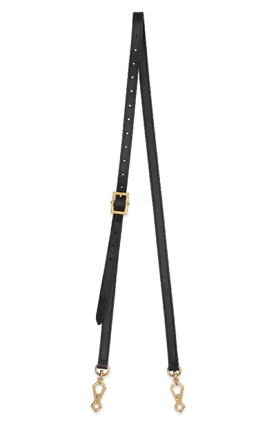 Shop Gucci Sylvie Leather Crossbody Strap - Black In Nero