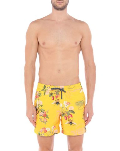Shop Riz Boardshorts Riz Man Swim Trunks Ocher Size S Recycled Polyester In Yellow