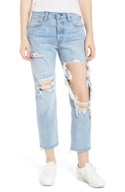 Shop Levi's 501(tm) Ripped Crop Skinny Jeans In Bona Fide