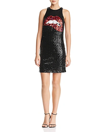 Shop Aidan Mattox Sequined Mini Dress In Black