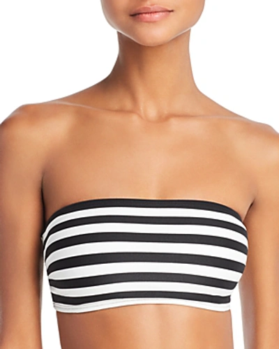 Shop Kate Spade New York Striped Bandeau Bikini Top In Black