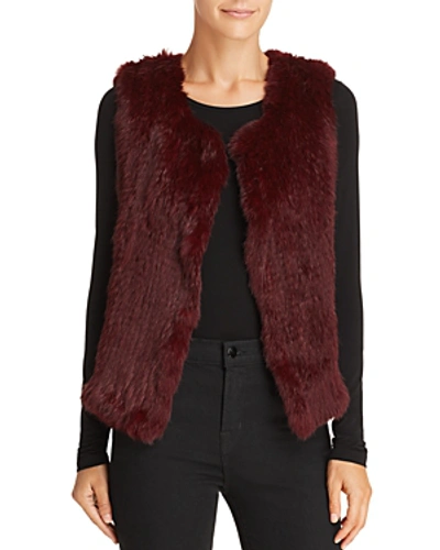 Shop 525 America Classic Fur Vest In Burgundy