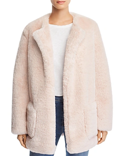Shop Apparis Jessica Faux-fur Coat In Blush