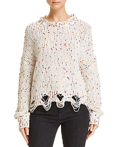 Shop Honey Punch Dotted Chenille Sweater In White