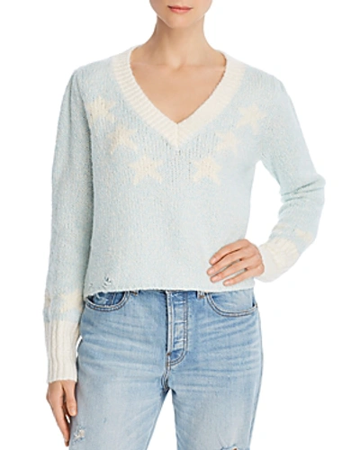 Shop Wildfox Star Girl Cropped Sweater In Honolulu Blue