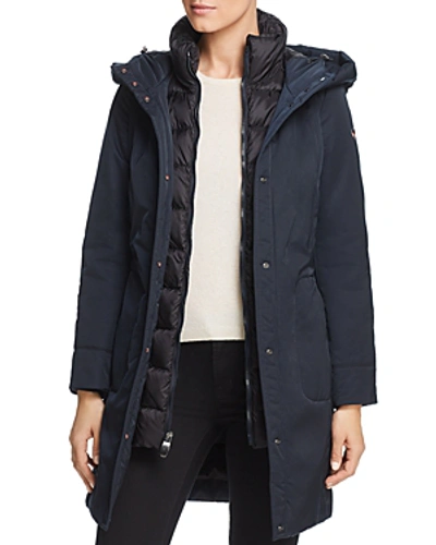 Shop Post Card Kamet Down Coat In Blue Graffiti