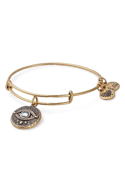 Shop Alex And Ani Evil Eye Adjustable Wire Bangle (nordstrom Exclusive) In Gold