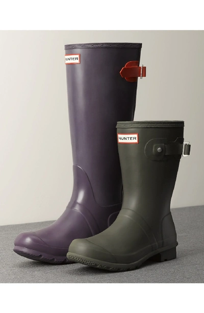 Shop Hunter Original Tall Adjustable Back Rain Boot In Black Grape