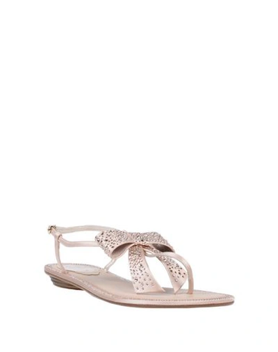 Shop René Caovilla Toe Strap Sandals In Pale Pink