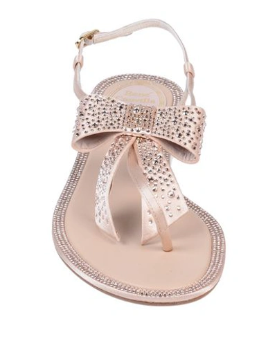 Shop René Caovilla Toe Strap Sandals In Pale Pink