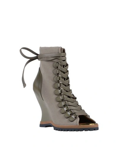 Shop Chloé Ankle Boots In Military Green