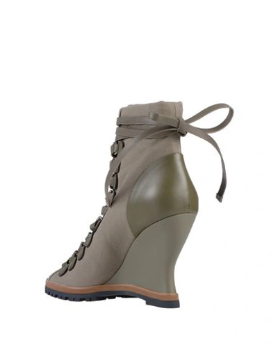 Shop Chloé Ankle Boots In Military Green