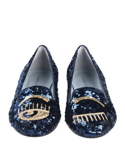 Shop Chiara Ferragni Loafers In Dark Blue