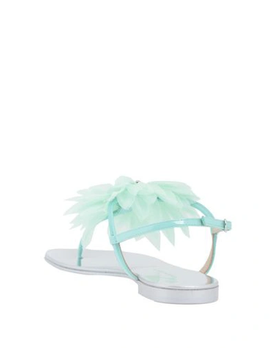 Shop Giuseppe Zanotti Toe Strap Sandals In Light Green