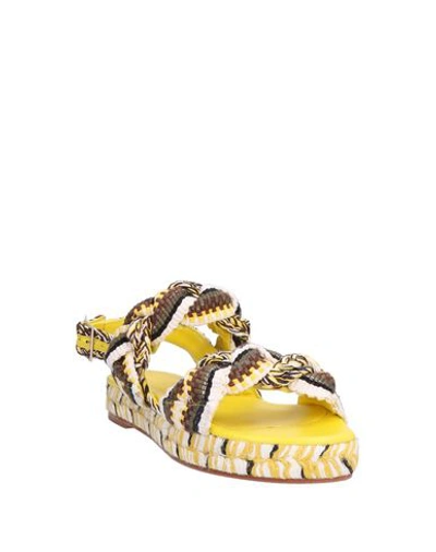 Shop Antolina Paris Woman Sandals Yellow Size 7 Textile Fibers