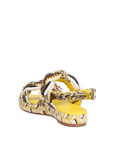 Shop Antolina Paris Woman Sandals Yellow Size 7 Textile Fibers