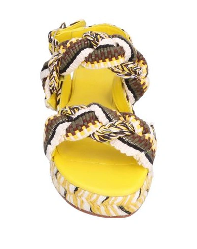 Shop Antolina Paris Woman Sandals Yellow Size 7 Textile Fibers