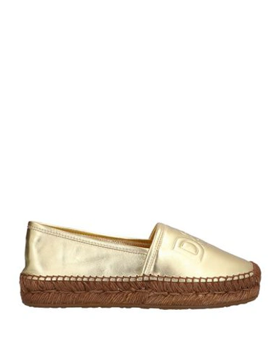 Shop Dolce & Gabbana Espadrilles In Gold