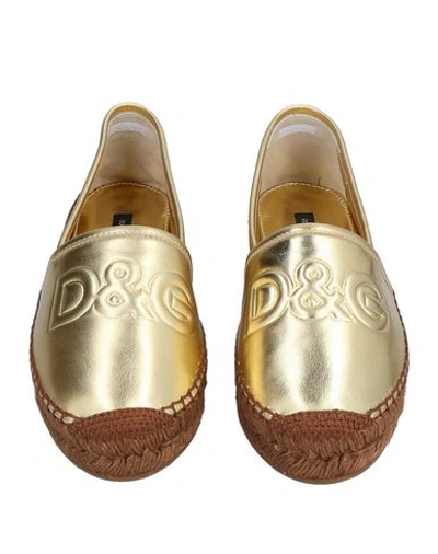 Shop Dolce & Gabbana Espadrilles In Gold