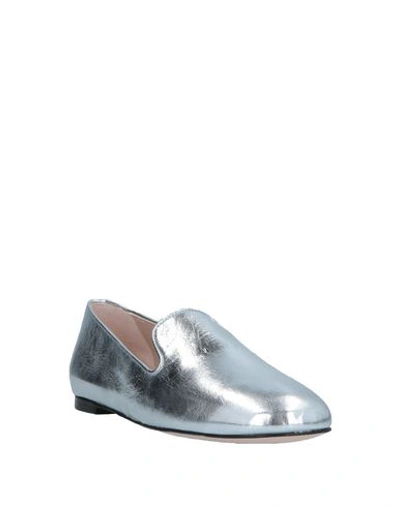 Shop Stuart Weitzman Loafers In Silver