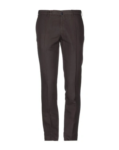 Shop Incotex Casual Pants In Dark Brown