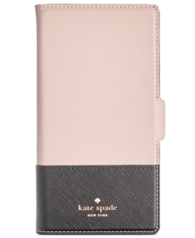 Shop Kate Spade New York Magnetic Wrap Folio Iphone X2 Case In Black/tusk/gold