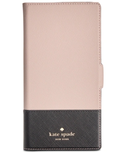 Shop Kate Spade New York Magnetic Wrap Iphone Xr Folio Case In Black/tusk/gold