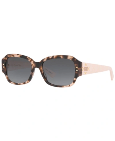 Shop Dior Sunglasses, Ladystuds5 54 In Tortoise Pink / Grey Grad