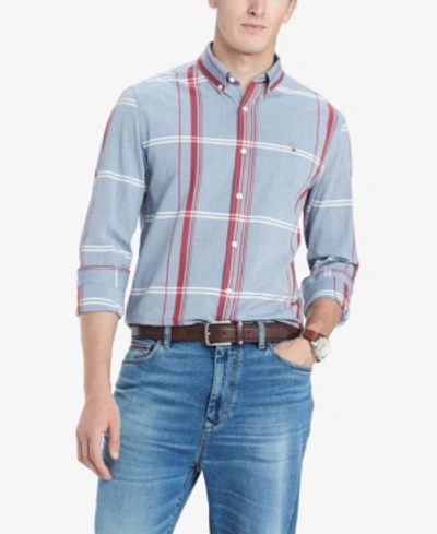 Shop Tommy Hilfiger Men's Morris Custom-fit Plaid Shirt In Poinsettia