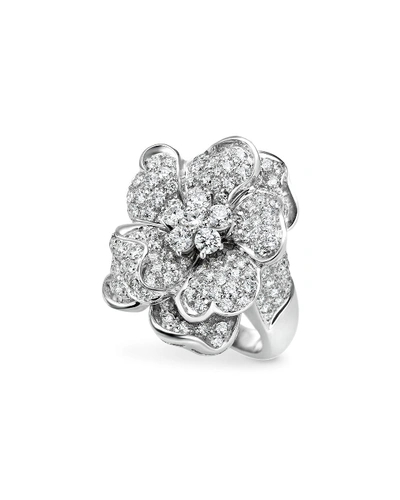 Shop Leo Pizzo Iconic Flower 18k White Gold Diamond Ring