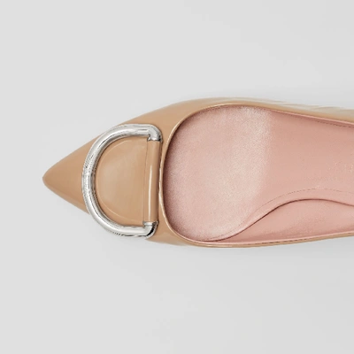 Shop Burberry The Leather D-ring Slingback Pump In Nude Blush