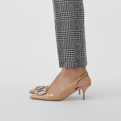 Shop Burberry The Leather D-ring Slingback Pump In Nude Blush
