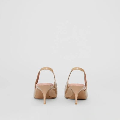 Shop Burberry The Leather D-ring Slingback Pump In Nude Blush