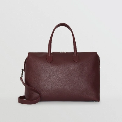 Shop Burberry Soft Leather Holdall In Oxblood