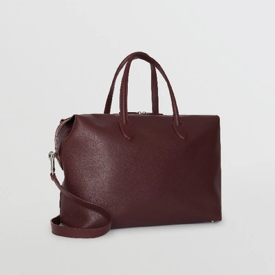 Shop Burberry Soft Leather Holdall In Oxblood