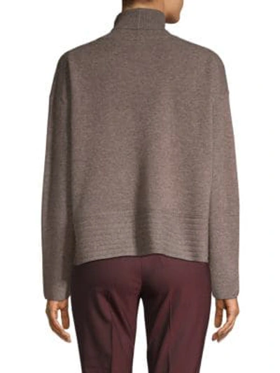 Shop Inhabit Turtleneck Wool & Cashmere Sweater In Mushroom