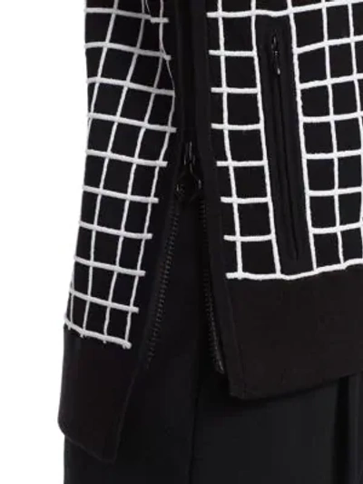 Shop Akris Punto Grid Pattern Bomber Jacket In Black Cream