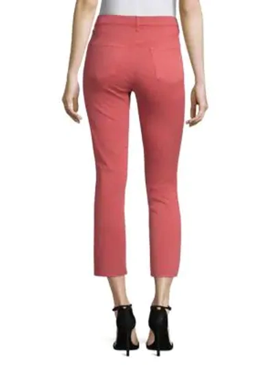 Shop J Brand Ruby High-rise Crop Twill Skinny Jeans In Begonia