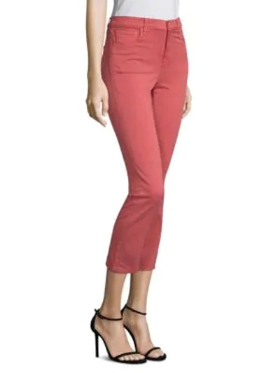 Shop J Brand Ruby High-rise Crop Twill Skinny Jeans In Begonia