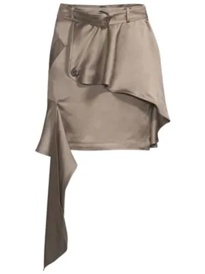 Shop Each X Other Asymmetric Khaki Mini Skirt