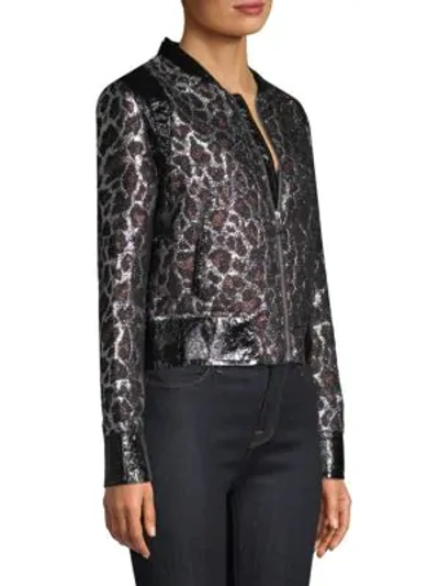 Shop The Mighty Company Metallic Leopard Jacket In Brown Multi