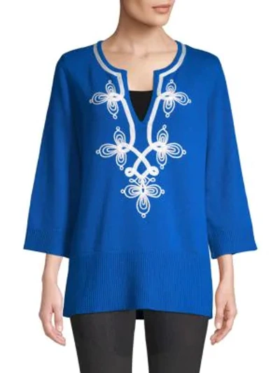 Shop Michael Kors Soutache Embroidered Tunic In Mediteranean