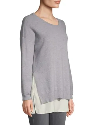Shop Alice And Olivia Dropped-shoulder Sweatshirt In Grey Soft White