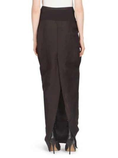 Shop Rick Owens Long Twist-front Skirt In Black