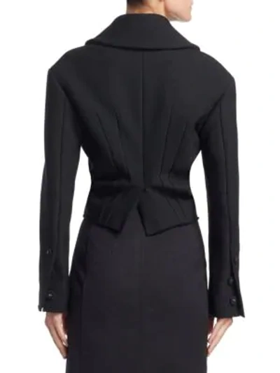 Shop Proenza Schouler Elasticized Button-front Jacket In Black