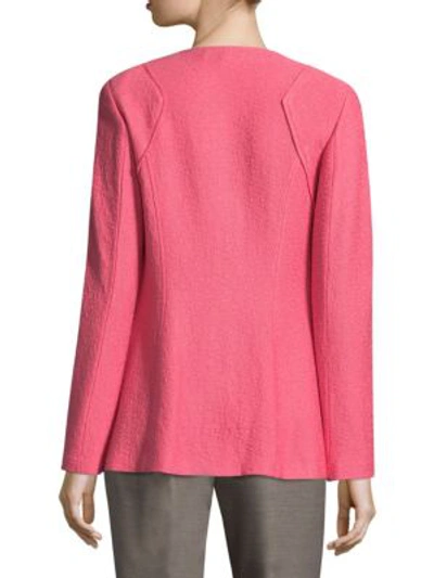 Shop St John Hannah Wool-blend Jacket In Pink
