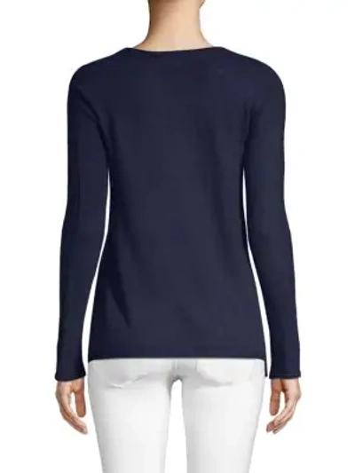 Shop Inhabit Classic Cashmere Tee In Midnight